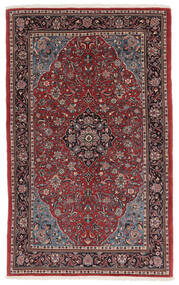 Sarough Teppich Teppich 133X217 Schwarz/Dunkelrot (Wolle, Persien/Iran)