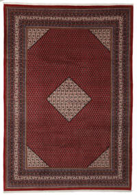  Sarough Mir Teppich 250X360 Echter Orientalischer Handgeknüpfter Schwarz/Dunkelrot Großer (Wolle, )