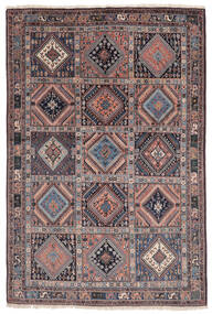  Yalameh Teppich 194X291 Echter Orientalischer Handgeknüpfter Schwartz/Dunkelrot (Wolle, Persien/Iran)