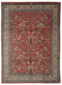  Sarough Teppich 300X410 Echter Orientalischer Handgeknüpfter Dunkelbraun/Schwartz Großer (Wolle, Persien/Iran)
