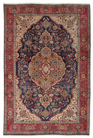  Täbriz Teppich 202X300 Echter Orientalischer Handgeknüpfter Dunkelbraun/Schwartz (Wolle, Persien/Iran)