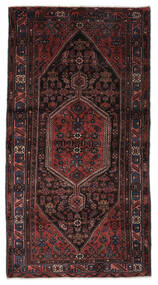 137X260 Zanjan Teppich Orientalischer Schwarz/Dunkelrot (Wolle, Persien/Iran)