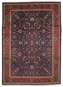  Täbriz Teppich 207X296 Echter Orientalischer Handgeknüpfter Schwartz/Dunkelbraun (Wolle, Persien/Iran)