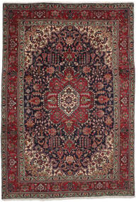  Täbriz Teppich 204X300 Echter Orientalischer Handgeknüpfter Schwartz/Dunkelbraun (Wolle, Persien/Iran)