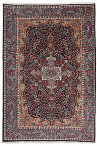  Kerman Teppich 196X285 Echter Orientalischer Handgeknüpfter Schwartz/Dunkelbraun (Wolle, Persien/Iran)