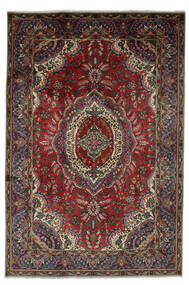  Täbriz Teppich 204X303 Echter Orientalischer Handgeknüpfter Schwartz/Dunkelbraun (Wolle, Persien/Iran)