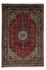  Täbriz Teppich 209X307 Echter Orientalischer Handgeknüpfter Schwartz/Dunkelbraun (Wolle, Persien/Iran)