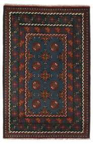  Afghan Teppich 98X150 Echter Orientalischer Handgeknüpfter Schwartz/Dunkelbraun (Wolle, Afghanistan)