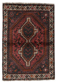  Shiraz Teppich 107X155 Echter Orientalischer Handgeknüpfter Schwartz/Dunkelbraun (Wolle, Persien/Iran)