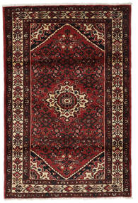  Orientalischer Hosseinabad Teppich Teppich 114X173 Schwarz/Dunkelrot (Wolle, Persien/Iran)