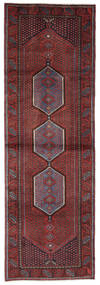  Hamadan Teppich 96X296 Echter Orientalischer Handgeknüpfter Läufer Schwartz/Dunkelbraun (Wolle, Persien/Iran)
