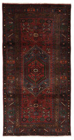 103X200 Hamadan Teppich Teppich Orientalischer Schwarz/Dunkelrot (Wolle, Persien/Iran)