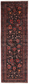  Hamadan Teppich 105X321 Echter Orientalischer Handgeknüpfter Läufer Schwartz/Dunkelbraun (Wolle, Persien/Iran)