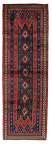  90X270 Afshar Teppich Läufer Schwarz/Dunkelrot Persien/Iran 