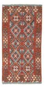  Kelim Afghan Old Style Teppich 103X204 Echter Orientalischer Handgewebter Dunkelbraun/Beige (Wolle, Afghanistan)