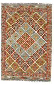  Kelim Afghan Old Style Teppich 122X182 Echter Orientalischer Handgewebter Dunkelrot/Dunkelbraun (Wolle, Afghanistan)