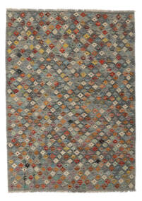  Kelim Afghan Old Style Teppich 128X179 Echter Orientalischer Handgewebter Dunkelbraun/Schwartz (Wolle, Afghanistan)