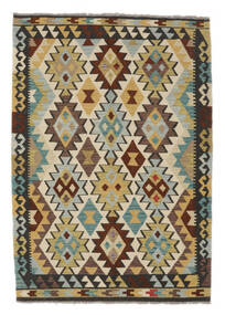  Kelim Afghan Old Style Teppich 122X175 Echter Orientalischer Handgewebter Schwartz/Braun (Wolle, Afghanistan)