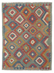  Kelim Afghan Old Style Teppich 129X170 Echter Orientalischer Handgewebter Schwartz/Dunkelbraun (Wolle, Afghanistan)