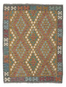  Kelim Afghan Old Style Teppich 123X165 Echter Orientalischer Handgewebter Dunkelbraun/Weiß/Creme (Wolle, Afghanistan)
