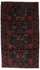  Belutsch Teppich 107X185 Echter Orientalischer Handgeknüpfter Schwartz (Wolle, Afghanistan)