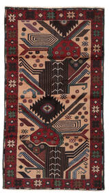  Belutsch Teppich 101X195 Echter Orientalischer Handgeknüpfter Schwartz/Dunkelbraun (Wolle, Afghanistan)