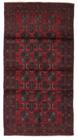 Belutsch Teppich 106X200 Echter Orientalischer Handgeknüpfter Schwartz/Dunkellila (Wolle, Afghanistan)