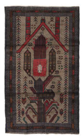 Belutsch Teppich 121X203 Echter Orientalischer Handgeknüpfter Schwartz/Dunkelbraun (Wolle, Afghanistan)