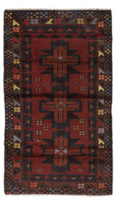  Belutsch Teppich 98X168 Echter Orientalischer Handgeknüpfter Schwartz (Wolle, Afghanistan)
