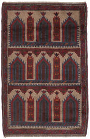  Belutsch Teppich 89X134 Echter Orientalischer Handgeknüpfter Schwartz/Dunkelbraun (Wolle, Afghanistan)
