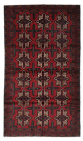  Belutsch Teppich 110X194 Echter Orientalischer Handgeknüpfter Schwartz/Dunkelrot (Wolle, Afghanistan)