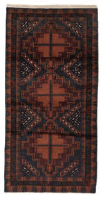  Belutsch Teppich 100X198 Echter Orientalischer Handgeknüpfter Schwartz (Wolle, Afghanistan)