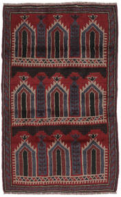  Belutsch Teppich 89X144 Echter Orientalischer Handgeknüpfter Schwartz/Dunkelbraun (Wolle, Afghanistan)