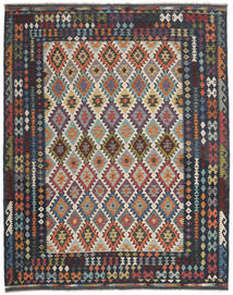  Kelim Afghan Old Style Teppich 248X292 Echter Orientalischer Handgewebter Schwartz/Dunkelbraun (Wolle, Afghanistan)