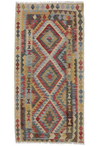  Kelim Afghan Old Style Teppich 96X196 Echter Orientalischer Handgewebter Weiß/Creme/Schwartz/Braun (Wolle, Afghanistan)