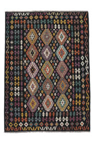  Kelim Afghan Old Style Teppich 169X237 Echter Orientalischer Handgewebter Schwartz/Weiß/Creme (Wolle, Afghanistan)