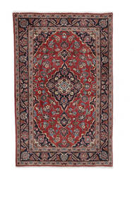  Keshan Teppich 96X150 Echter Orientalischer Handgeknüpfter Schwartz/Dunkelbraun (Wolle, Persien/Iran)