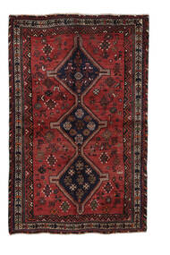 Shiraz Teppich Teppich 145X231 Schwarz/Dunkelrot (Wolle, Persien/Iran)
