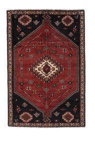  162X244 Shiraz Teppich Handgeknüpfter Teppich Schwarz/Dunkelrot Persien/Iran 