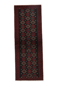 77X208 Belutsch Teppich Orientalischer Läufer Schwarz (Wolle, Persien/Iran)