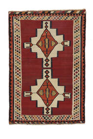 145X216 Kelim Vintage Teppich Teppich Echter Orientalischer Handgewebter Dunkelrot/Schwarz (Wolle, Persien/Iran)