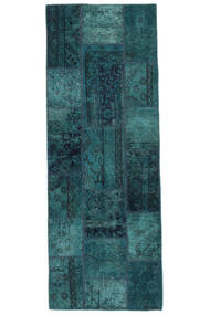  Persischer Patchwork - Persien/Iran Teppich 73X201 Läufer Schwarz/Dunkelpetrol (Wolle, Persien/Iran)