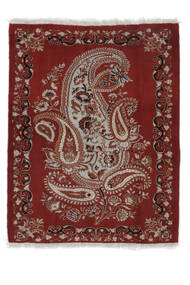  Kashmar Teppich 89X113 Echter Orientalischer Handgeknüpfter Schwartz/Dunkelbraun (Wolle, Persien/Iran)