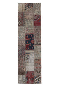 Patchwork Teppich 71X249 Läufer Braun/Schwarz (Wolle, Persien/Iran)
