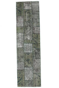  Persischer Patchwork - Persien/Iran Teppich 82X307 Läufer Grün/Schwarz (Wolle, Persien/Iran)
