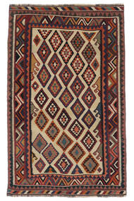 Kelim Vintage Teppich Teppich 151X244 Schwarz/Dunkelrot (Wolle, Persien/Iran)