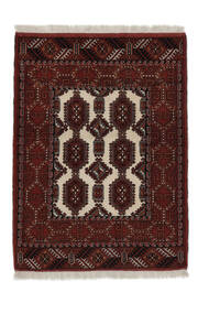 89X117 Turkaman Teppich Teppich Orientalischer Schwarz/Dunkelrot (Wolle, Persien/Iran)