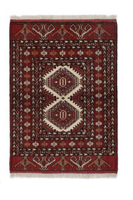  Persischer Turkaman Teppich 84X118 Schwarz/Dunkelrot 