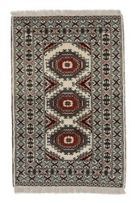  Turkaman Teppich 85X128 Echter Orientalischer Handgeknüpfter Schwartz/Weiß/Creme (Wolle, Persien/Iran)
