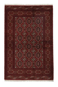  Turkaman Teppich 134X204 Echter Orientalischer Handgeknüpfter Schwarz/Dunkelrot (Wolle, )